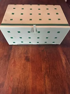 Rare Vintage BREAD BOX Beige And Green Exterior Metal Interior • $25