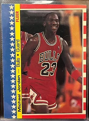 Michael Jordan 1987-88 Fleer Sticker #2 - Chicago Bulls NBA Basketball * Read • $69.99