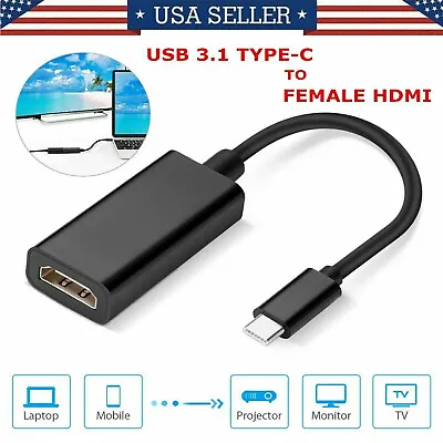 Type C 3.1 To HDMI Adapter USB-C Cable 4K Monitor Converter For MacBook Pro Air • $5.59
