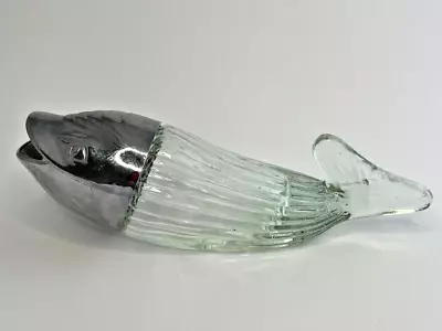 Vintage 1960's Nuss Wal (Nut Whale) Glass Peanut Dispenser Serving Dish MCM  • $24.95