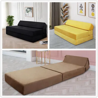 Jumbo Cord Single/Double Chair Sofa Z Bed Seat Foam FoldOut Futon Guest Mattress • £39.99