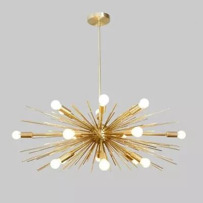 Mid Century Sputnik Brass Chandelier SPURCHIN Handmade Urchin Chandilier Fixture • $409.39