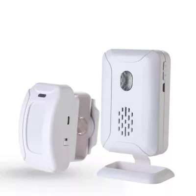 Wireless PIR Motion Sensor Alarm Home Garage Controls Shed Caravan Mount Kit • £17.78