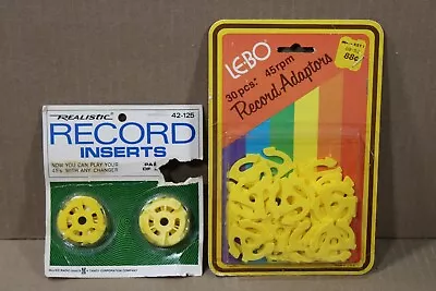 Vintage 45 Rpm 7” Record Insert Adapter Lot Of 36 NOS MOC LE-BO Realistic B-2 • $14.99