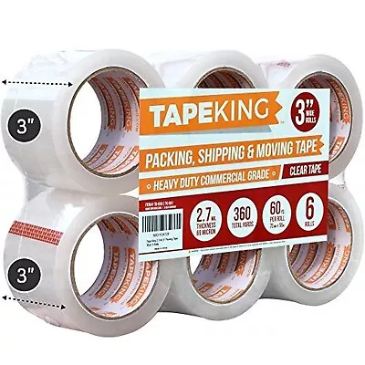 Tape King Clear Packing Tape 3 Inch Wide (2.7mil Thick) - 60 Yards Per Refill... • $32.90