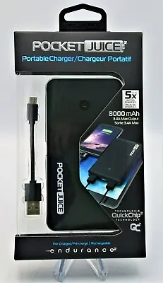 Tzumi 8000 MAh PocketJuice Endurance Portable Battery Pack Charger Dual USB 5X • $17.50