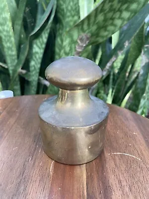 Vintage Abraham & Strauss Brass Scale Weight Paper Doorstop 583G Made In India • $32