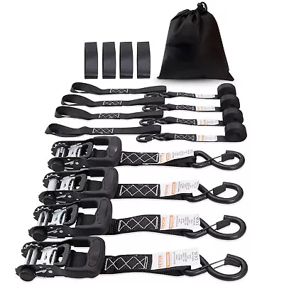 4 Pack Ratchet Tie Down Straps 5208 Lbs 1.6  X 8' Heavy Duty For Cargo • $27.41