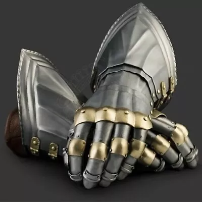 Medieval Knight Gauntlets Gothic Gauntlet Gloves SCA Cosplay Best Halloween Gi • $98