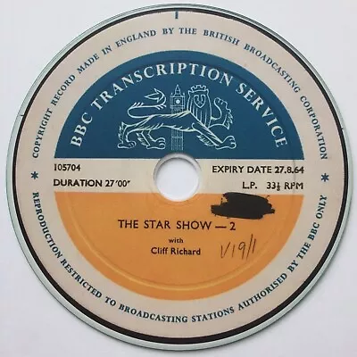 BBC Transcription The Star Show - 2. Cliff Richard Maureen Evans On CD • £5.95