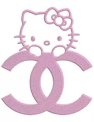 CUTE KITTY PINK LOGO Embroidery Machine Design Pattern PES  • $3.95