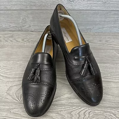 Mezlan Havana Mens Size 11.5 Black Leather Loafer Shoes Tassel Cap Toe 404M • $68