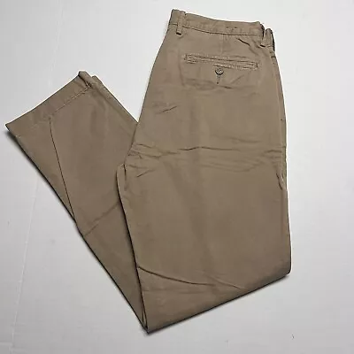 J. Crew Urban Slim Broken In Khaki Pants Flat Front Size 31 X 28 • $15