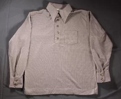 Vintage K Mart Shirt Mens Large Striped Disco Leisure Big Collar 70s Buttons • $43.57