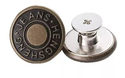 2 X Metal Jeans Buttons 17 X 7mm • £0.99