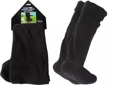 Mens Fleece Wellie Wellington Socks Boot Liners Welly Dry Warmers Warm UK 6-11 • £14.09