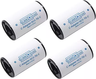 (Pack Of 4) C Battery Adapter AA To C Battery Adapter Converter Spacer C Size  • $9.95