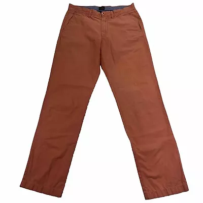 J Crew Pants Men's 3ox32 Lightweight Urban Slim Fit Chino Orange 100% Cotton • $12.99