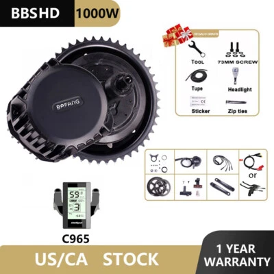 $640 • Buy Bafang 1000W BBSHD 68MM Mid Drive Motor Electric Bike Conversion Kit Ebike 46T