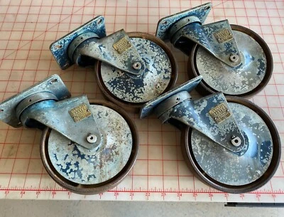 $134.95 • Buy Vintage Darnell Caster 6  Cast Iron Wheel 7 1/2 Industrial Duty Bushing Oil Port