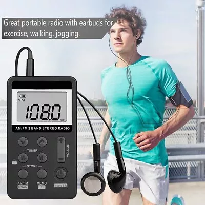 Personal AM/FM Pocket Radio Portable VR-robot Mini Digital Tuning Walkman Radio • $12.99