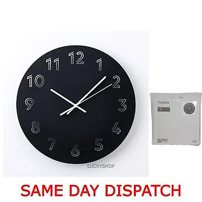 IKEA Tunnis Silence Wall Clock Kitchen Home Decor  Easy Fitting  Low Voltage • £11.99