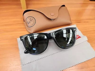 Ray-Ban Wayfarer Sunglasses RB2140-F 901/58 Black • $130