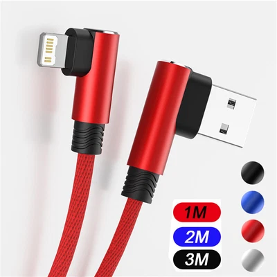 $8.35 • Buy 90° Degree Braided Fast Charge USB Charger Cable For IPhone 11 12 13 14 7 8 Plus