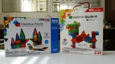 NIB) VALTECH MAGNA-TILES 100 Piece Set QUBIX 85 Magnetic Building • $169.99