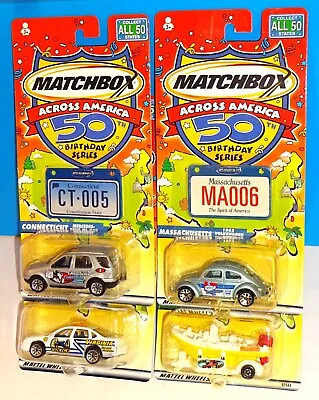 Matchbox Across America Lot Of 4 #5 ML 430 #6 VW Beetle #10 Impala #18 Raft Boat • $9