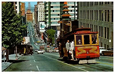 San Francisco CA Cable Car Chinese Theater Old Cars 1964 Vintage Postcard-K2-216 • $7.99