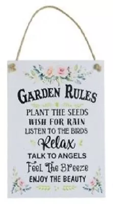 Garden Rules Funny Sign Plaque • $22.95