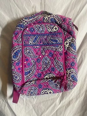 Vera Bradley Pink Flower Back Pack 14x16 Quilted Washable Expandable Lg • $14.99