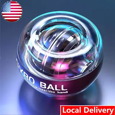 LED Power Gyro Force Wrist Hand Ball Auto-Start Arm Exerciser Relieve Pressure • $35.87