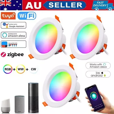 Smart LED Downlight Dimmable RGB CCT Zigbee Wifi Bluetooth For Google Home Alexa • $37.99