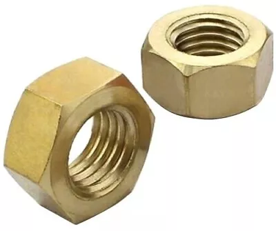 Solid Brass Nuts Full Hexagon For Metric Bolts & Screws Choice Of Sizes M2 - M20 • £3.11