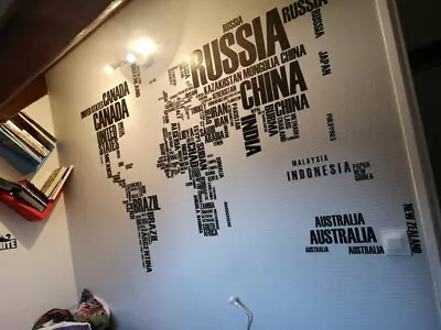 Wall Map Art Decals Vinyl Sticker Removable Home The World Map PVC DIY Stickers • £8.47
