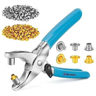Grommet Eyelet Pliers Kit Eyelet Pliers With 500 Gold And Silver Metal Eyele... • $13.82