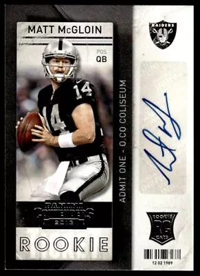 2013 Panini Matt McGloin Rookie Auto #197 • $5.99