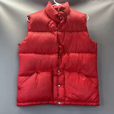 The North Face Vintage Brown Label Mens Red Goose Down Puffer Vest Size S • $115.99