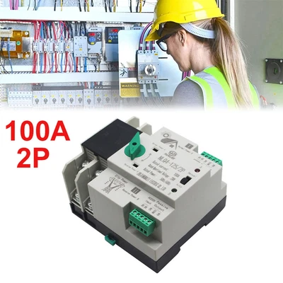 £28.85 • Buy 2 Poles Dual Power Automatic Transfer Switch 100A Generator Changeover Switch