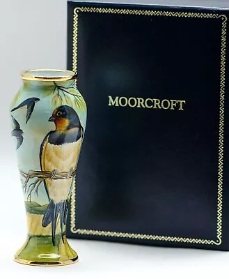 Moorcroft Enamels Swallows 75 Shape Vase By Sandra Dance • $329.36