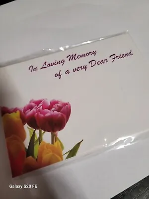 1x Florist Flower Memorial Message Card. In Loving  Memory Of A Dear Friend 🌸 • £2.40