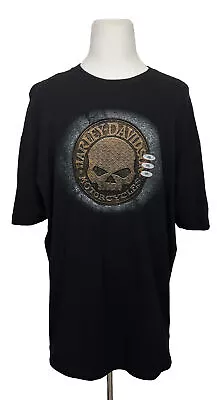 Harley Davidson 3XL Black Barnetts Las Cruces New Mexico Skull Tee T Shirt NWT • $24