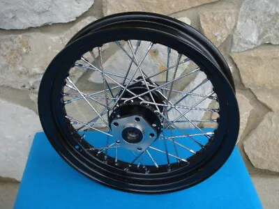 16x3  REAR 40 SPOKE BLACK RIM HUB WHEEL HARLEY SPORTSTER DYNA  & SOFTAIL 1984-99 • $169