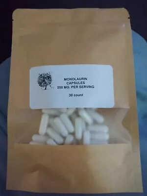 MONOLAURIN  CAPS 550 Mg (PS)~40 QUICK RELEASE CAPSULES ~DERIVED FROM COCONUTS • $3.25