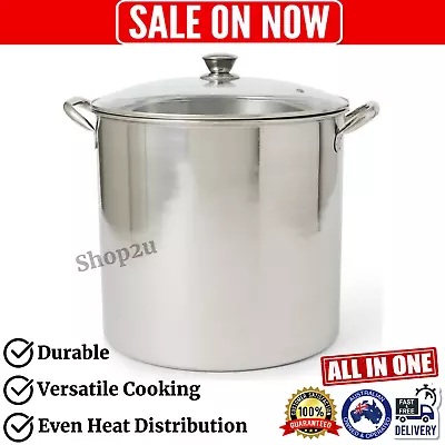 Stockpot 19L Brilliant Basics Stainless Steel Large Cooking Pot Kitchen Cookware • $47.95