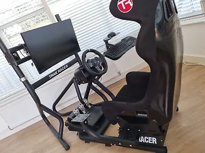 £999 • Buy Trak Racer RS6  Racing Simulator With GT Seat-Gear Arm-Wheels -Pedals-3 TV Stand