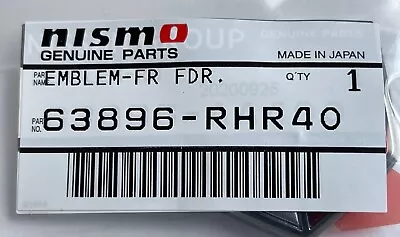 Nissan 63896-RHR40 GT Badge Front RIGHT RHS Wing Skyline R34 NUR V Spec II New • $160.63