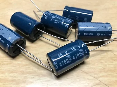 Qty 4 Elna 4700uf 10v Radial Electrolytic Capacitor NOS • $2.75